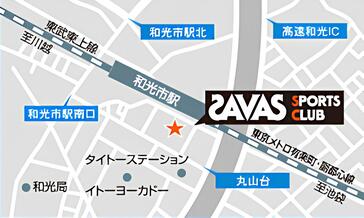 【クラブ周辺MAP】改札口出て左へ（南口）、階段を上り左へ、線路沿いを進み（2分程）で到着。