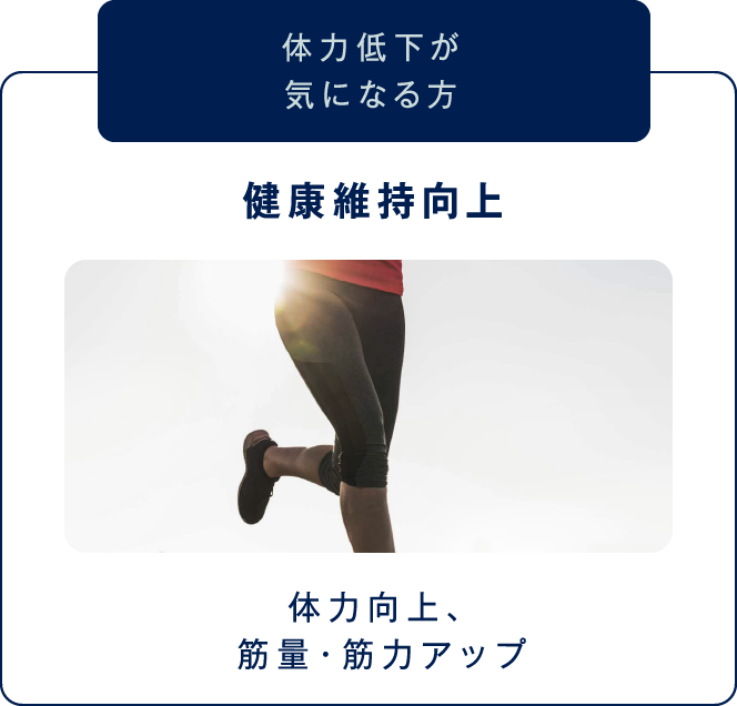 【体力低下が気になる方】健康維持向上(体力向上、筋量・筋力アップ)